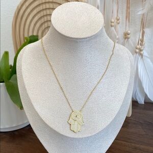 Gold Hamsa Pendant Necklace
